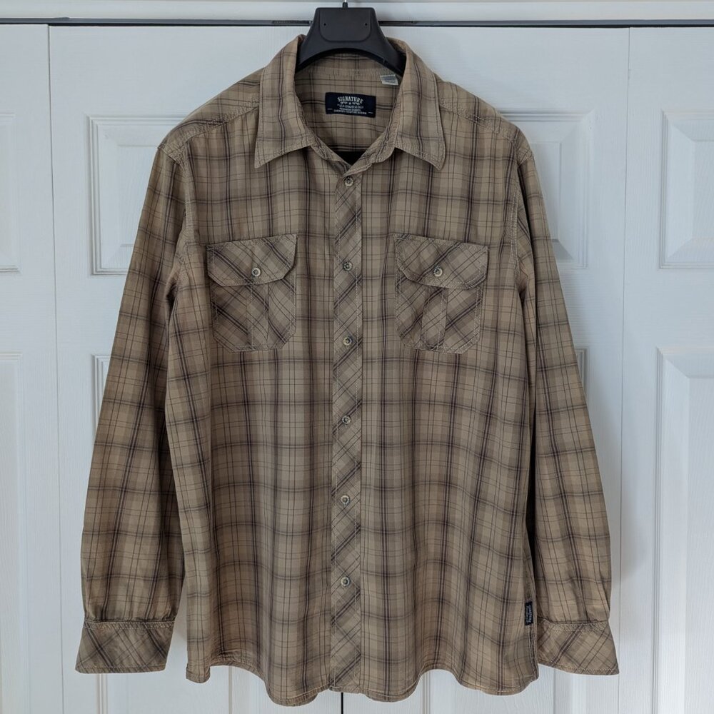 Levis Signature Plaid Shirt Beige - Size XL